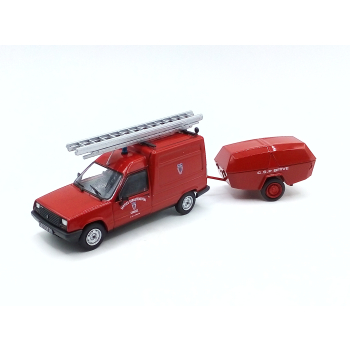 Renault Express CSP Brive Correze Straż Pożarna + Przyczepka Motopompa - skala 1:43 - Hachette